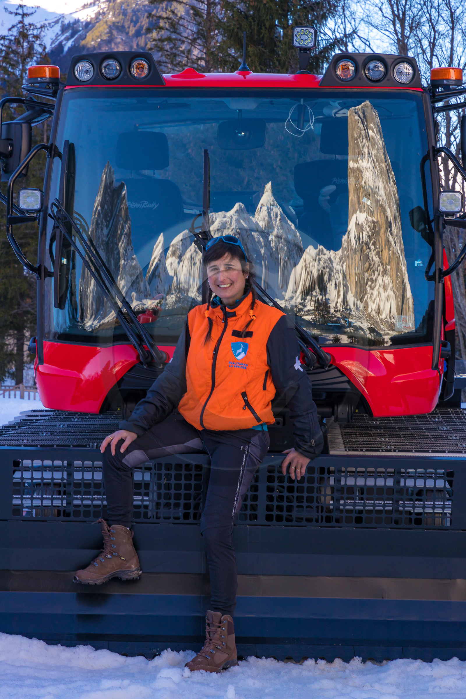 Aurélia, pisteuse-dameuse du domaine nordique