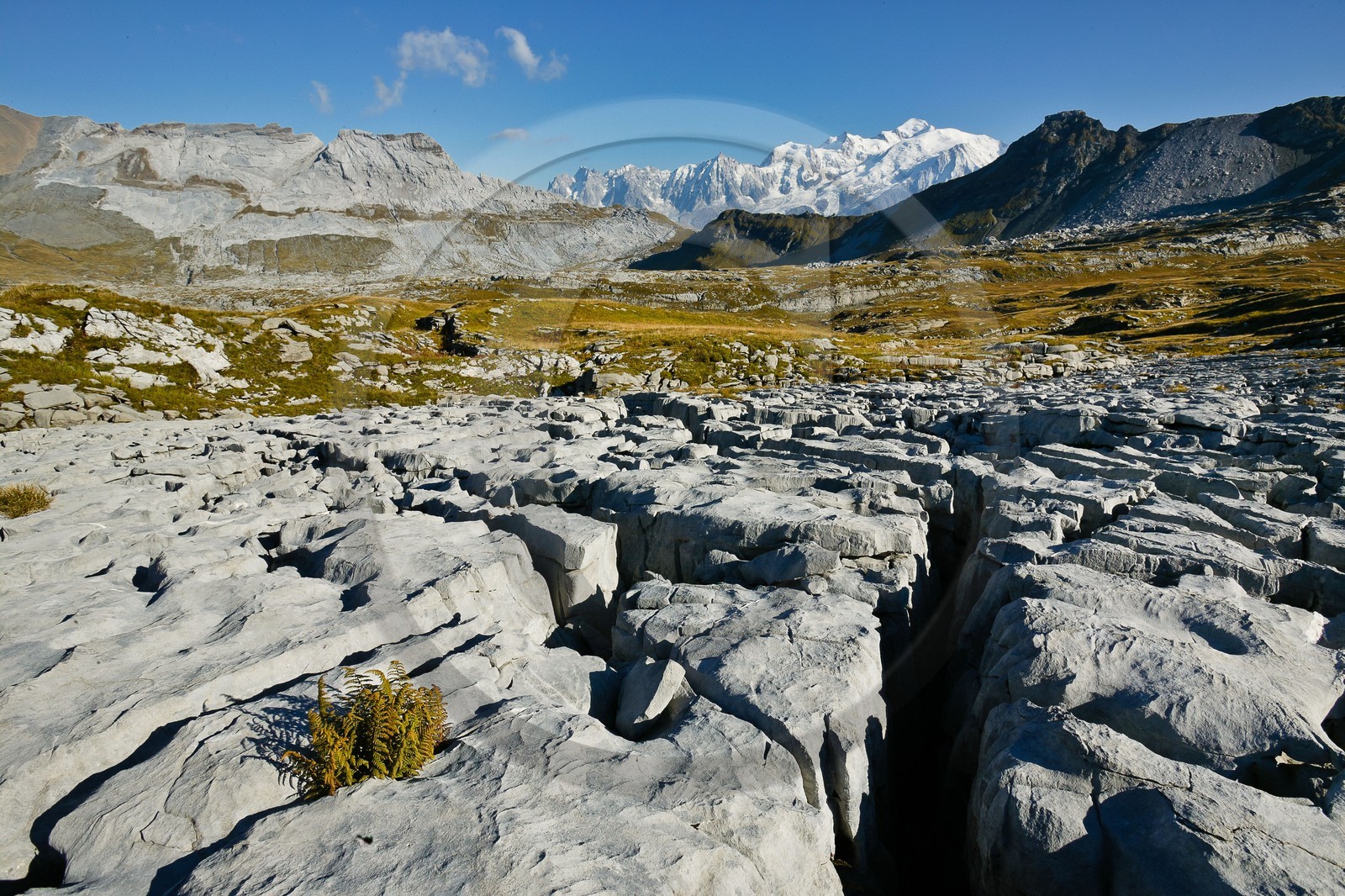 Désert de Platé, le Dérochoir et le Mont-Blanc