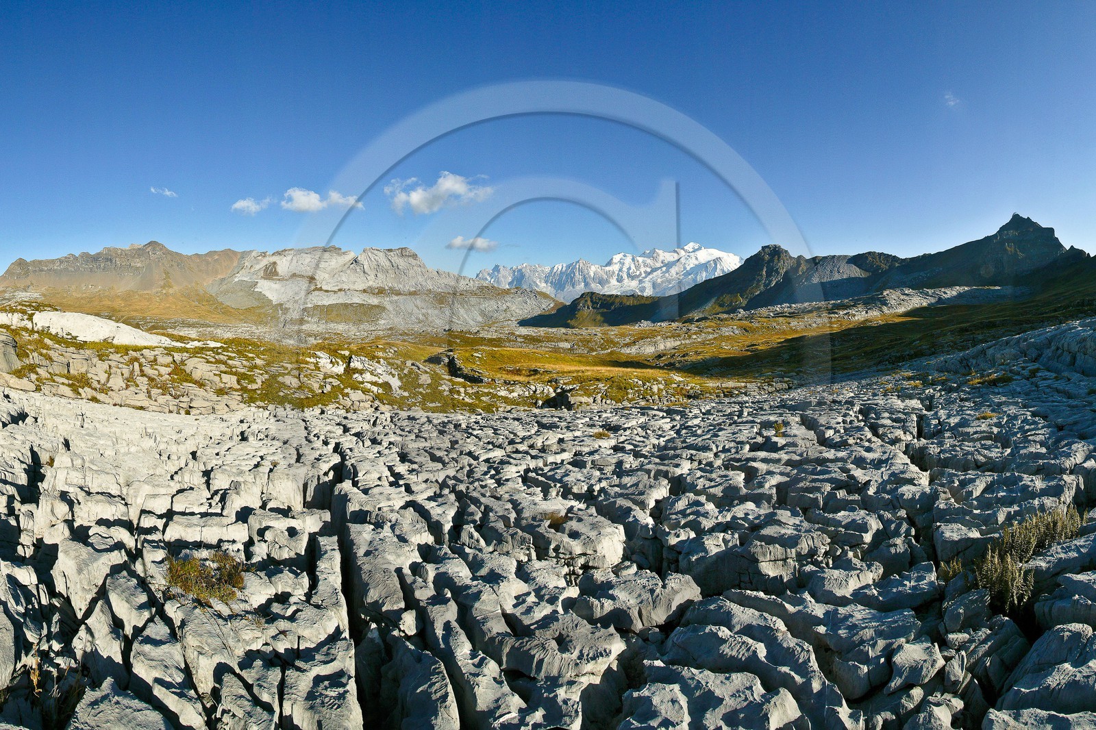Désert de Platé, le Dérochoir et le Mont-Blanc