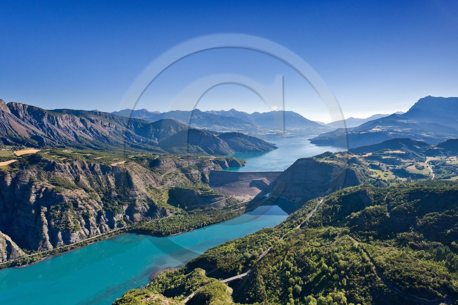 Lac de Serre-Ponçon, Le Barrage et le bassin de compensation, Espinasse,