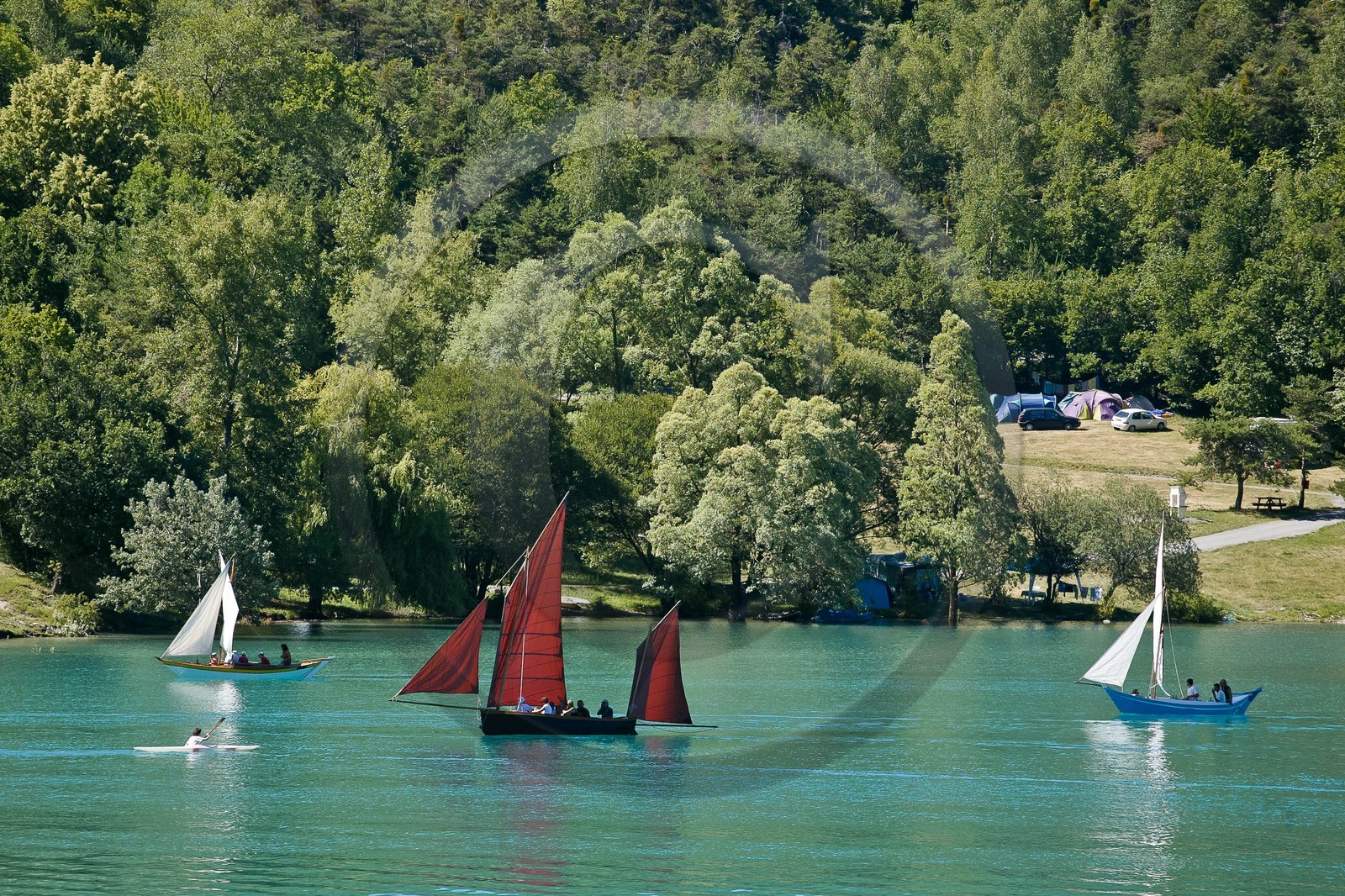 Lac de Serre-Ponçon, Rassemblement Vieux Gréements sur le Lac de Serre-Ponçon, , Rencontre de Voiles traditionnelles
