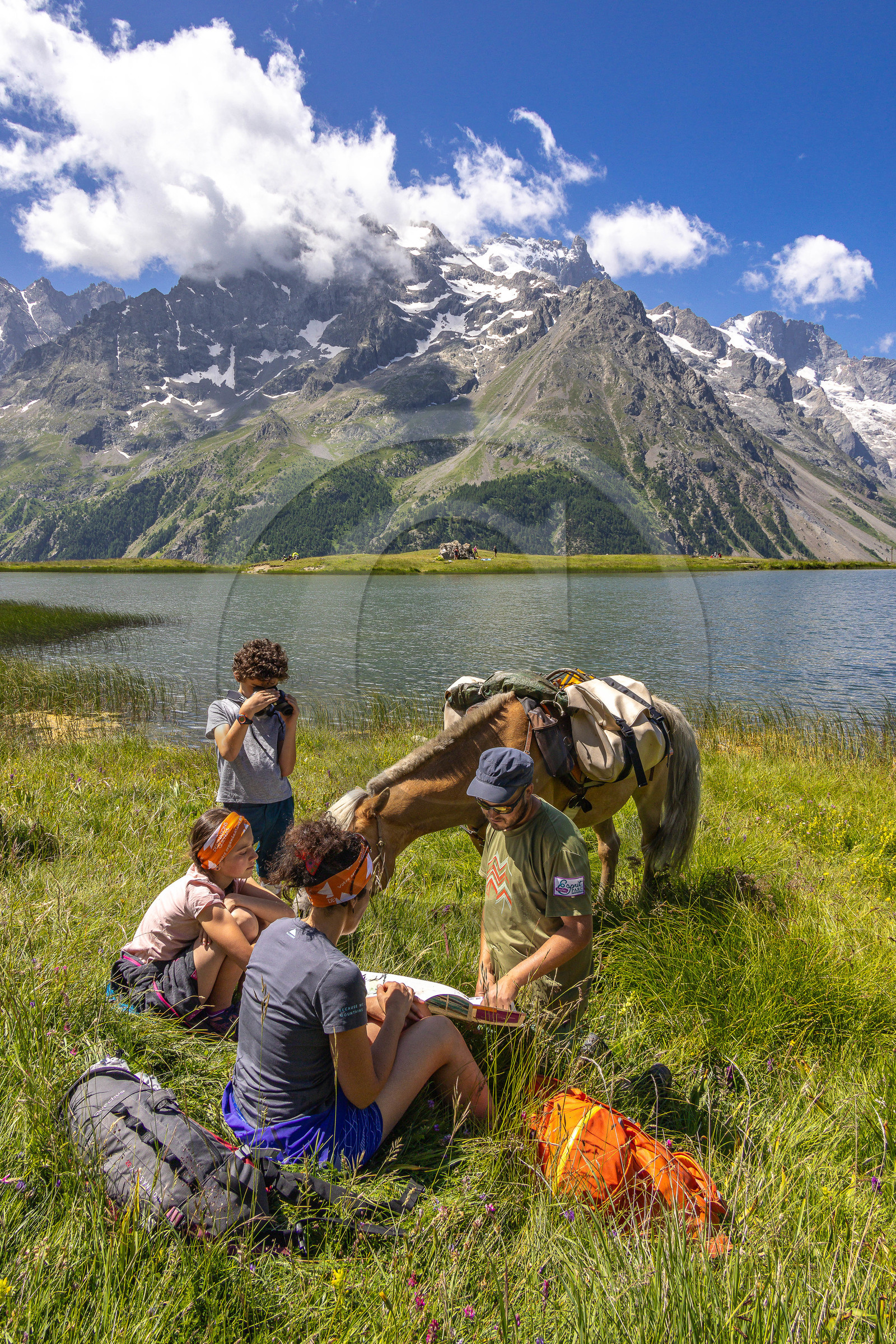 Trek famille avec animaux de bats